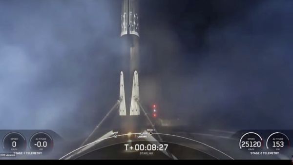 SPACEX LAUNCHES 22 STARLINK SATELLITES IN NIGHTTIME LIFTOFF